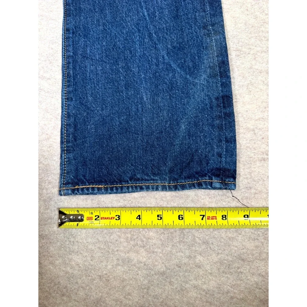 Levis 501 Authentic Jeans Mens 38x30 Blue Denim Mid Rise Straight Leg Button Fly